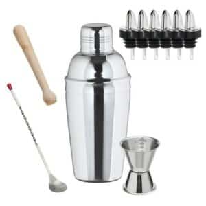 FUCHS Cocktail Shaker Cocktail Shaker set - 3-teiliger EDELSTAHLSHAKER