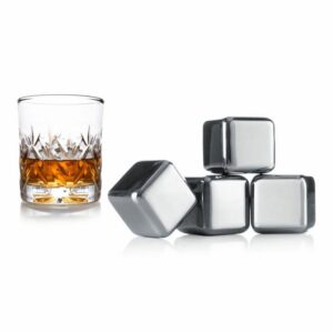 VACUVIN Eiswürfelform Whisky Kühlsteine 4er Set