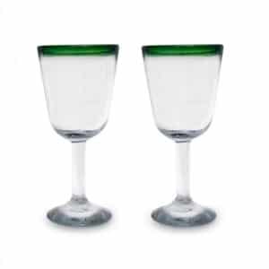 mitienda Cocktailglas Cocktailgläser 2er Set grüner Rand